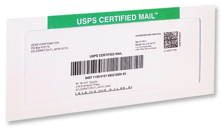 certified mail